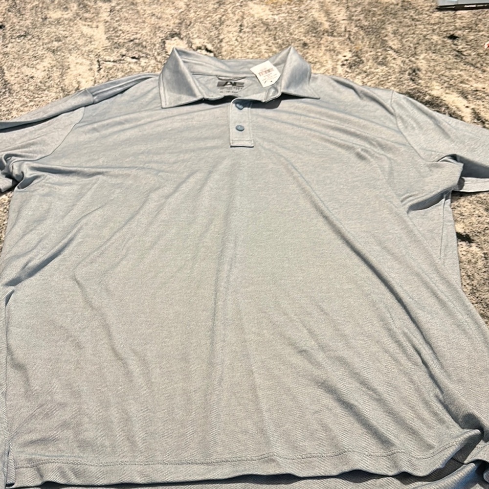 American Eagle Outfitters Gray Polo Shirt Soft Knit Classic